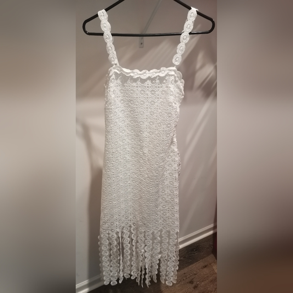 White Floral Dress Size S